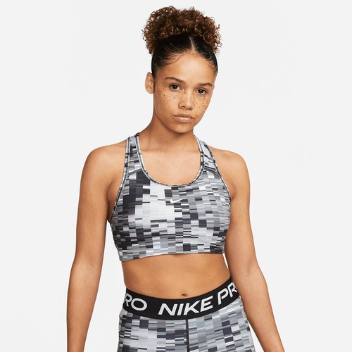 Brassiere de sport swoosh Nike blanc noir La Redoute