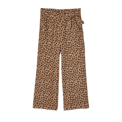Pantalon Large Fantaisie Fille – Coupe Paperbag Tendance Vertbaudet, Motifs Damier Et Fleurs Laser