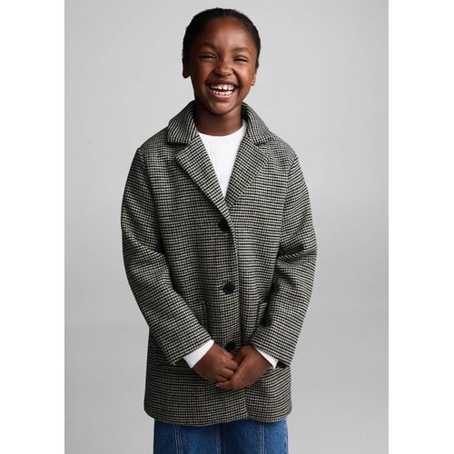 Manteau pied de coq marron Mango Kids La Redoute