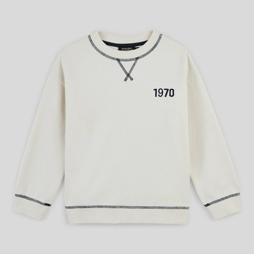 Sweatshirt en molleton de coton uni avec logo brodé online