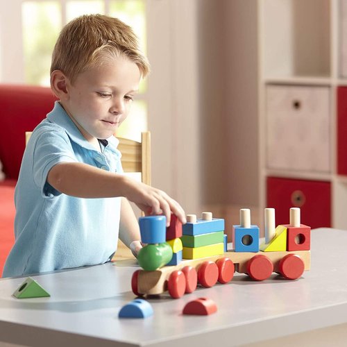 Melissa and doug wooden stacking train hot sale