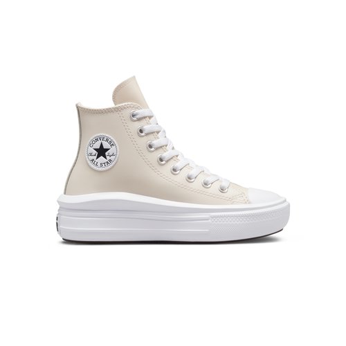 Baskets chuck taylor all star move platform coated leather sable du desert noir blanc Converse La Redoute