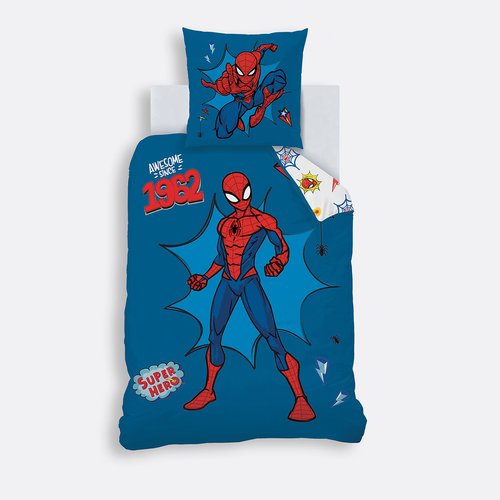 Biancheria Da Letto Spider-Man Blue 08 – Copripiumino 160x200 Cm E Federa 70x80 Cm, 100% Cotone