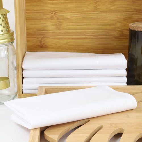 7 Pièces De Mouchoirs En Tissu Pour Hommes Blancs Avec Bords En Satin