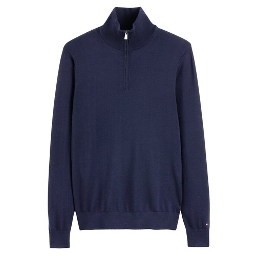 Pull camionneur en laine merinos Tommy Hilfiger bleu marine La Redoute
