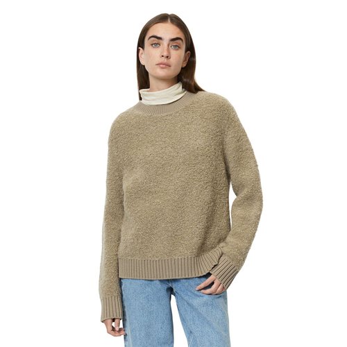 Pull over en maille cotelee coupe relaxed a teneur en laine d alpaga douillette beige Marc O Polo Denim La Redoute