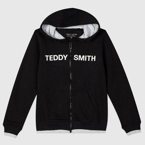 Zip up hoodie in cotton mix navy blue Teddy Smith La Redoute