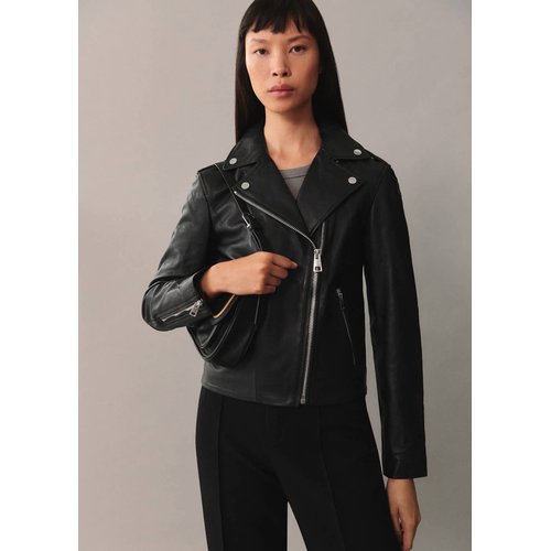 Veste en cuire mango new arrivals
