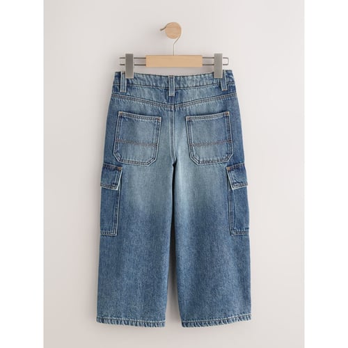 NEXT Jean Extra Large Femme - Coupe Large Tendance Coton Bleu Clair Délavé