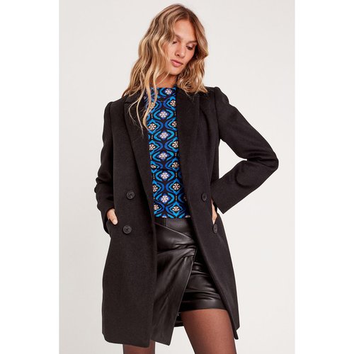 Manteau droit boutonne noir Cache Cache La Redoute