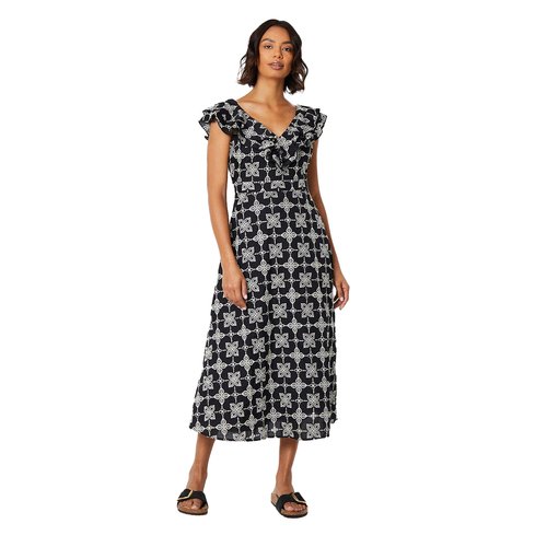 Robe mi longue noir Dorothy Perkins La Redoute