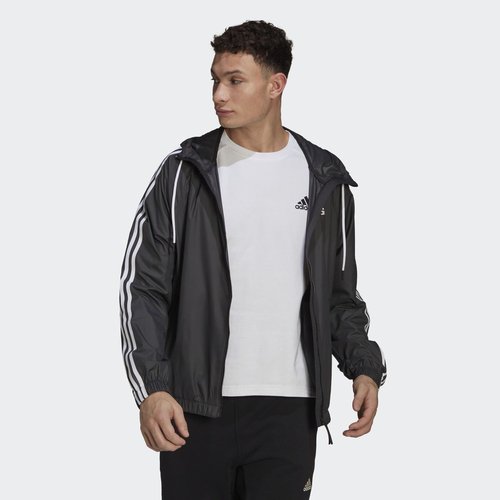 Coupe vent bsc 3 stripes black black white Adidas Sportswear La Redoute