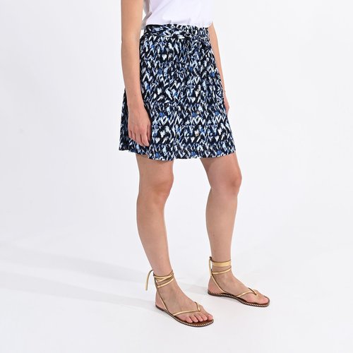 Jupe courte imprimee boutonnee Molly Bracken bleu La Redoute