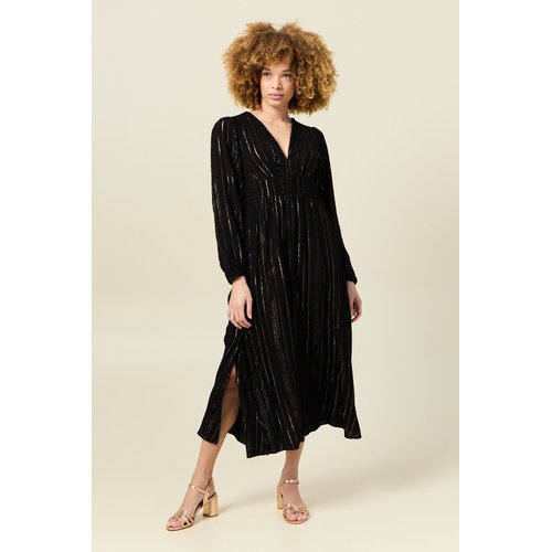 Robe longue evasee fluide noir Bonobo La Redoute