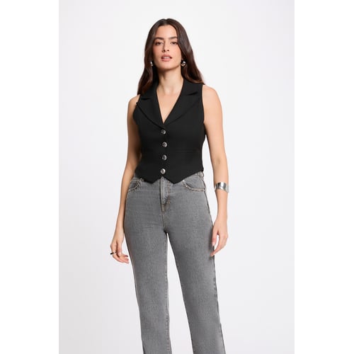 Gilet manches 3/4 noir femme | Cache Cache