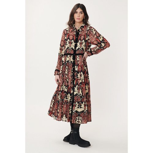Printed full midi dress red black Derhy La Redoute