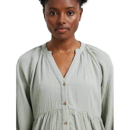 Blouse De Grossesse Brodée Gaze De Coton Vertbaudet - Élégante Et Confortable