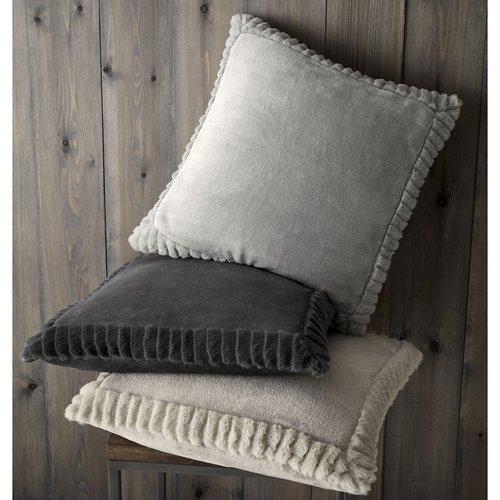 Catherine lansfield metallic faux fur cushion best sale