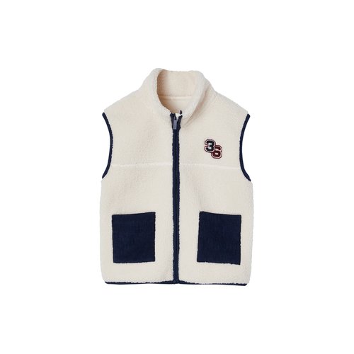 Gilet en sherpa sans manches garcon ecru Vertbaudet La Redoute