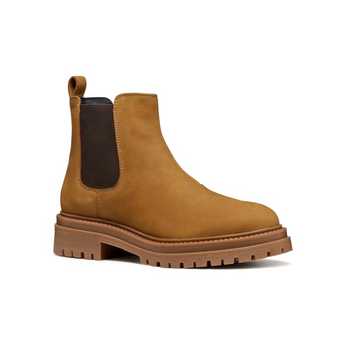 Bottines Geox En Daim Beige Foncé - Taille 38, Talon Compensé Caché 6cm - Occasion Très Bon état