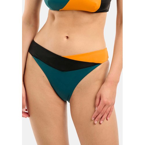 Bas de maillot de bain taille basse beyond the beach noir vert ocre Sans Complexe La Redoute