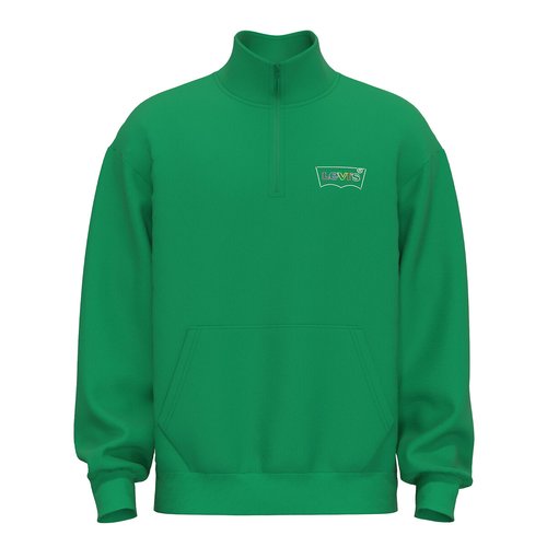 Logo print cotton sweatshirt with half zip Levi s La Redoute