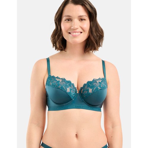 Soutien gorge emboitant satine arum gloss bleu Sans Complexe La Redoute
