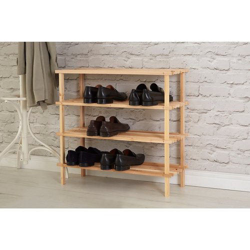 4 tier shoe rack in wood brown So home La Redoute