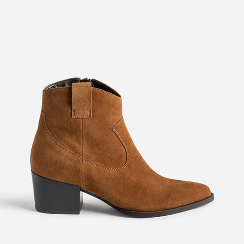 Bottines Frye Stella Cognac à Talons Empilables - Taille US 8 (femme) - Cuir - Occasion