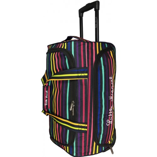 Sac de voyage cabine souple a roulettes 55cm rayures multicolore Little Marcel La Redoute