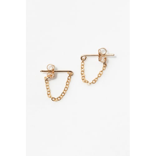 Boucles D'oreilles En Argent Massif Pendantes - Chaînettes Et Baguettes élégantes