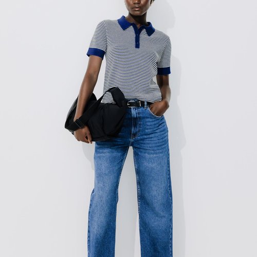 Pull polo effet jacquard