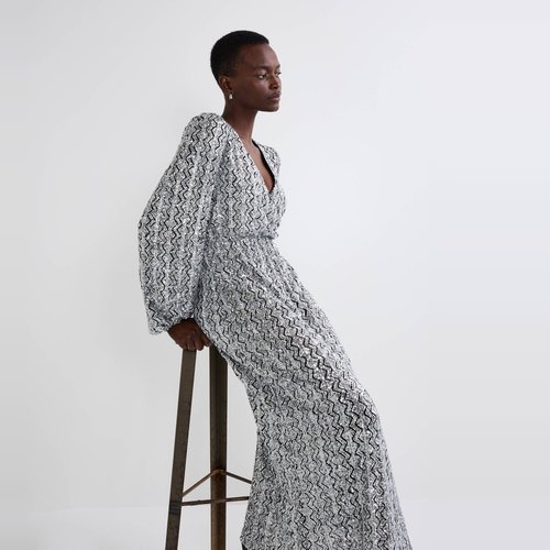 Robe longue cintree a sequin silver metal Monoprix La Redoute