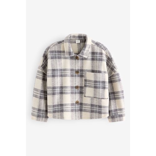 Veste chemise a franges manches longues carreaux neutres Next La Redoute