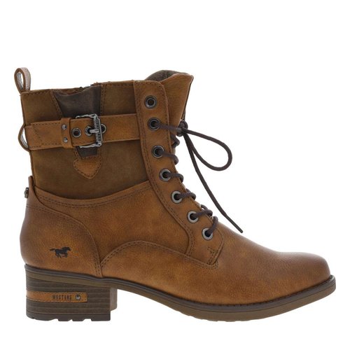 Bottines talon decroche bas marron Mustang La Redoute