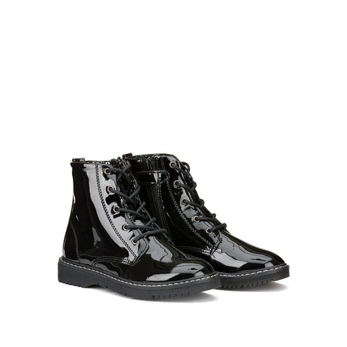 Bottines vernies zippees noir verni La Redoute Collections La Redoute