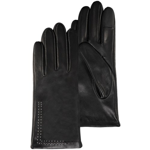 Gants en cuir d agneau pleine fleur doubles soie tendance et modernes noir Isotoner La Redoute