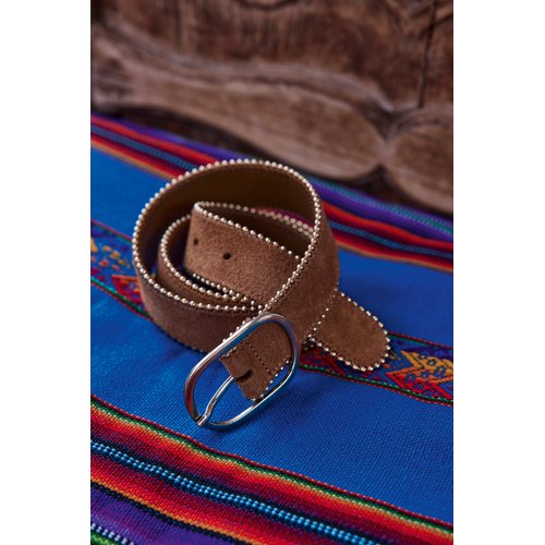 Ceinture en cuir borde de clous jasmine camel clair Maison 123 La Redoute
