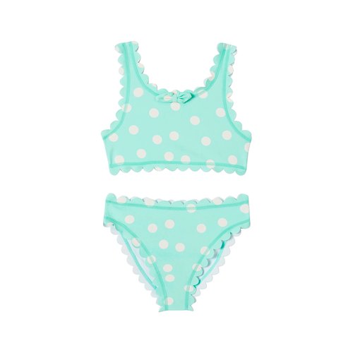 Maillot de bain 2 pieces a pois vert d eau Vertbaudet La Redoute
