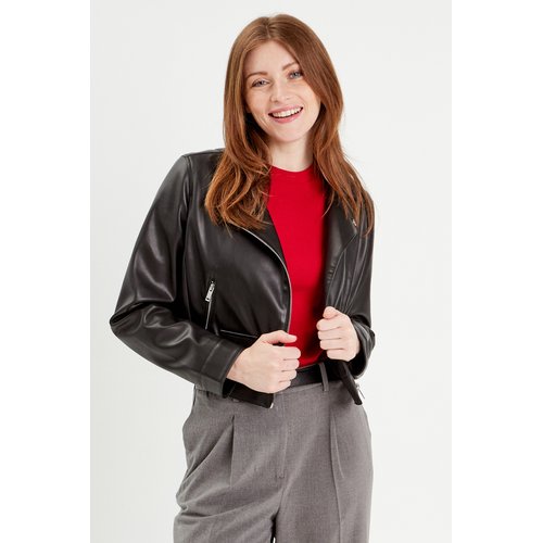 Blouson cuir cache cache hotsell