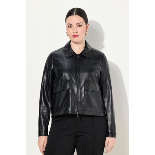 Veste oversize en simili cuir noir Ulla Popken La Redoute