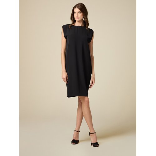 Robe a la ligne droite en tissu fluide de couleur unie noir Oltre La Redoute