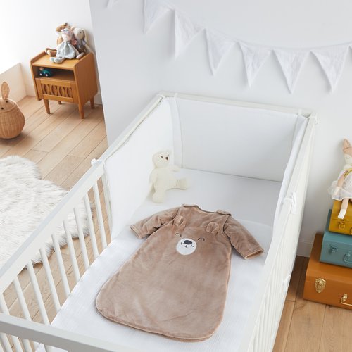 Baby s bear sleeping bag with removable sleeves in sherpa brown La Redoute Collections La Redoute