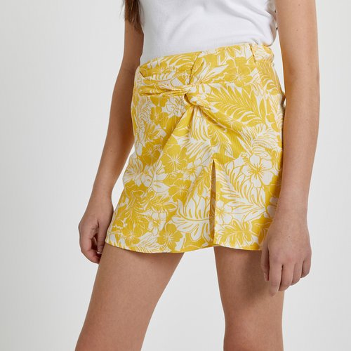 Jupe short imprime fleurs en crepon La Redoute Collections imprime La Redoute