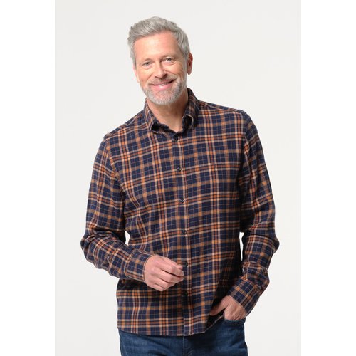 Chemise quadrillee brun et bleu