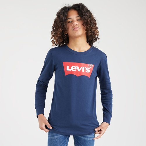 Cotton long sleeved t shirt 6 months 2 years navy blue Levi s Kids La Redoute