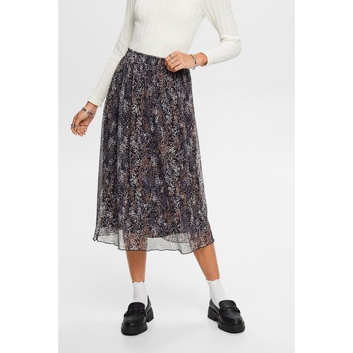 Jupe midi imprimee en voile doublee noir Esprit La Redoute