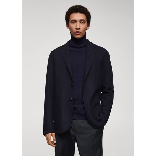 Veste faite main laine bleu marine fonce Mango Man La Redoute