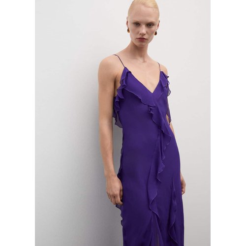 Robe gaze volants violet Mango La Redoute