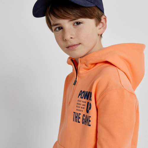 Ensemble sweat et pantalon de jogging en molleton gris chine orange La Redoute Collections La Redoute